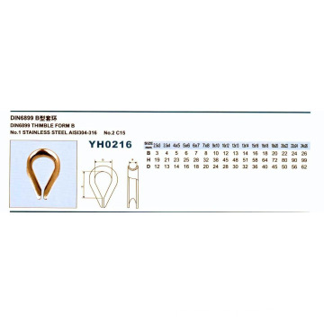 DIN6899 Forme de dé B No. 1 Acier inoxydable AISI304-316 No. 2 C15